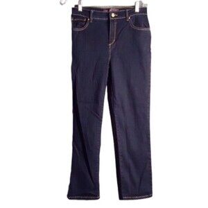 Gloria Vanderbilt Amanda Straight Leg Jeans Dark Wash Womens Size 6 Petite